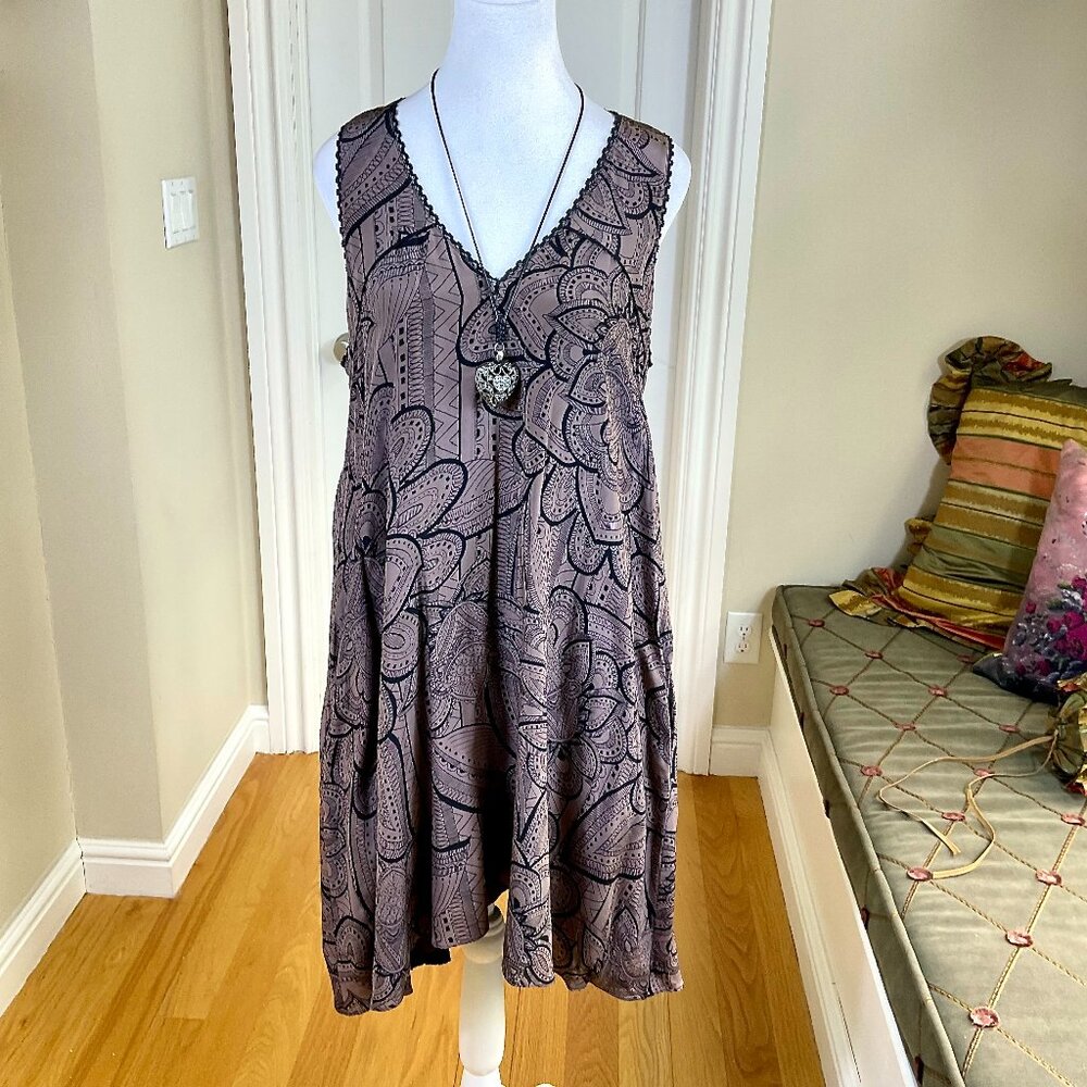 Anthropologie Brown Patterned Dress